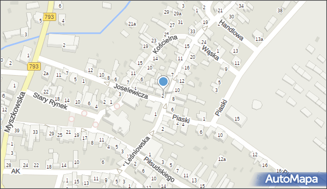 Żarki, Leśniowska, 1a, mapa Żarki