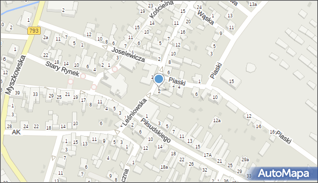 Żarki, Leśniowska, 2, mapa Żarki