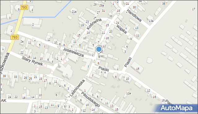 Żarki, Leśniowska, 8, mapa Żarki