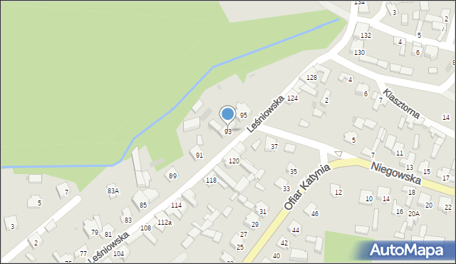 Żarki, Leśniowska, 93, mapa Żarki
