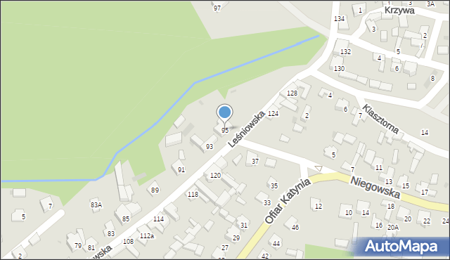 Żarki, Leśniowska, 95, mapa Żarki