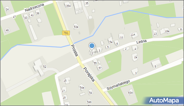 Żarki-Letnisko, Leśna, 1, mapa Żarki-Letnisko