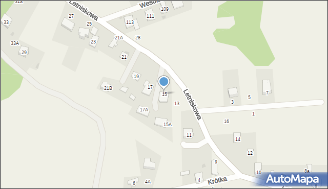 Żarki-Letnisko, Letniskowa, 15, mapa Żarki-Letnisko