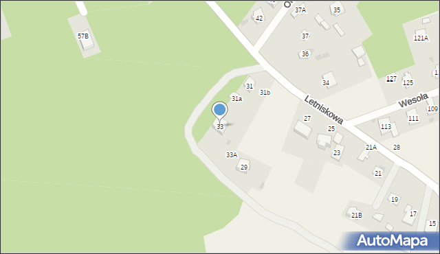 Żarki-Letnisko, Letniskowa, 33, mapa Żarki-Letnisko