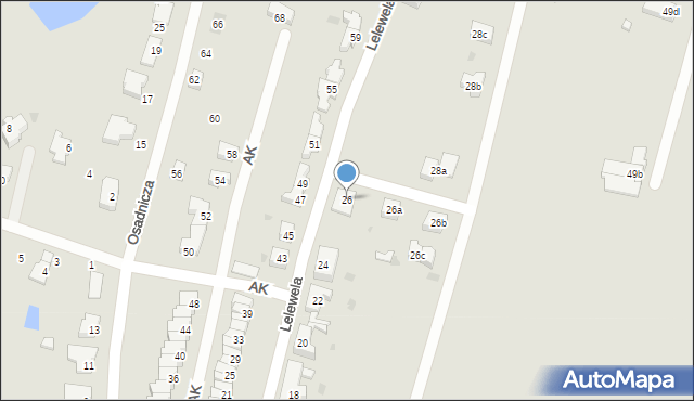 Żary, Lelewela, 26, mapa Żary