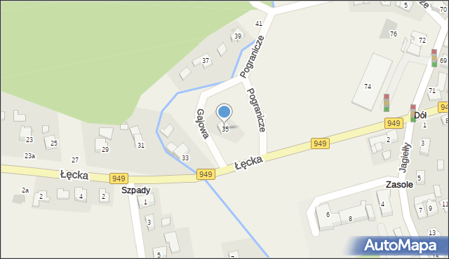 Zasole, Łęcka, 35, mapa Zasole