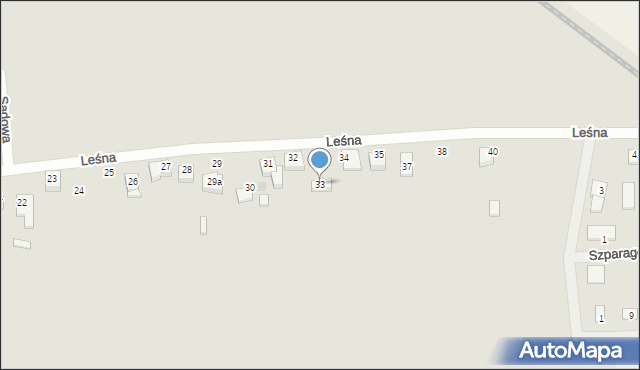 Zbąszyń, Leśna, 33, mapa Zbąszyń