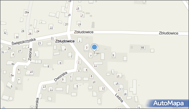 Zbludowice, Leśna, 7A, mapa Zbludowice