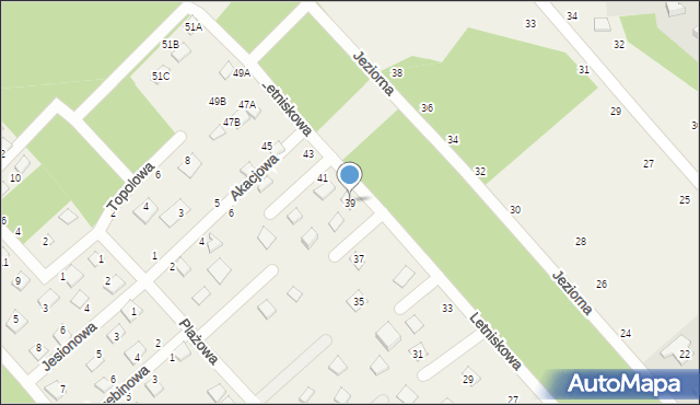 Zbychowo, Letniskowa, 39, mapa Zbychowo