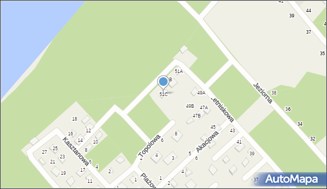 Zbychowo, Letniskowa, 51C, mapa Zbychowo