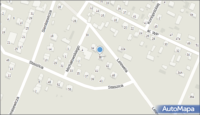 Żelechów, Lelewela, 38, mapa Żelechów