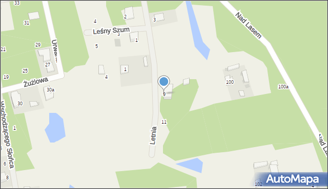 Żelechów, Letnia, 9, mapa Żelechów