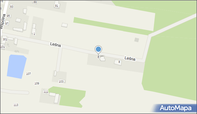 Żelków, Leśna, 6, mapa Żelków