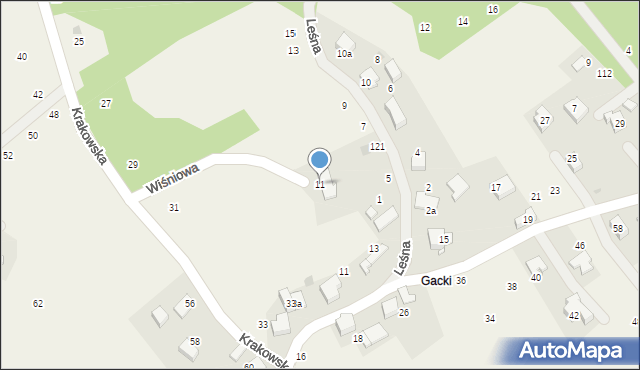 Zelków, Leśna, 11, mapa Zelków