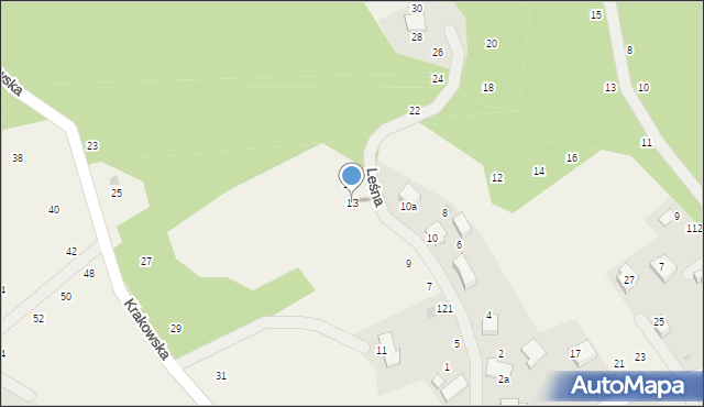 Zelków, Leśna, 13, mapa Zelków