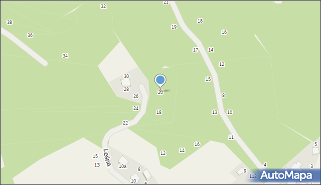 Zelków, Leśna, 20, mapa Zelków