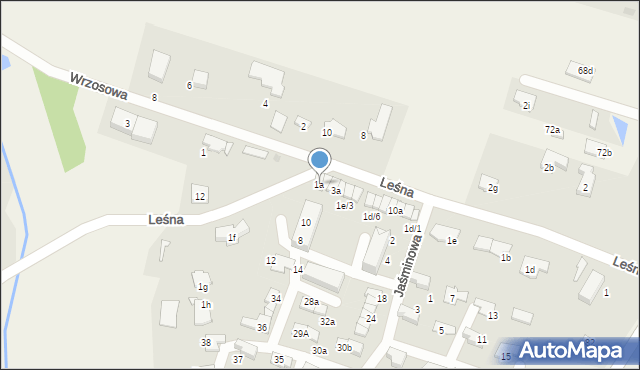 Żernica, Leśna, 1a, mapa Żernica