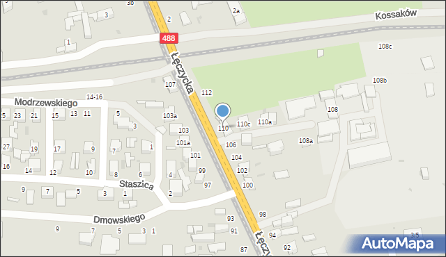 Zgierz, Łęczycka, 110, mapa Zgierz