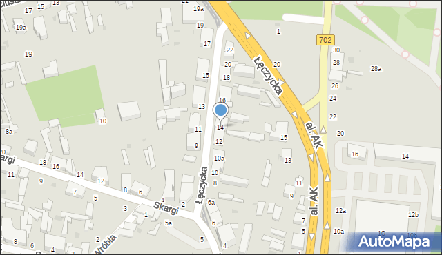 Zgierz, Łęczycka, 14, mapa Zgierz