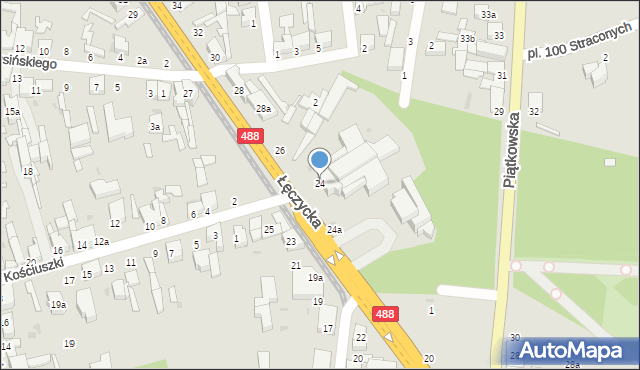 Zgierz, Łęczycka, 24, mapa Zgierz