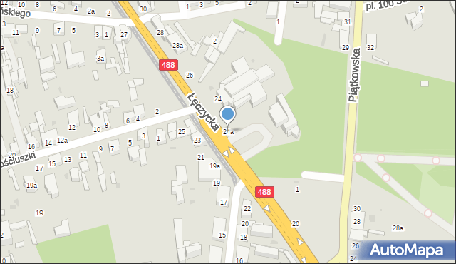 Zgierz, Łęczycka, 24a, mapa Zgierz