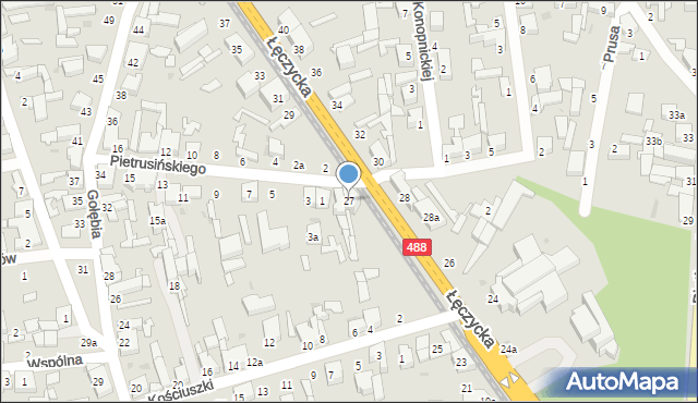 Zgierz, Łęczycka, 27, mapa Zgierz