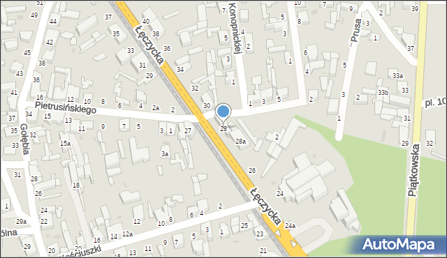 Zgierz, Łęczycka, 28, mapa Zgierz