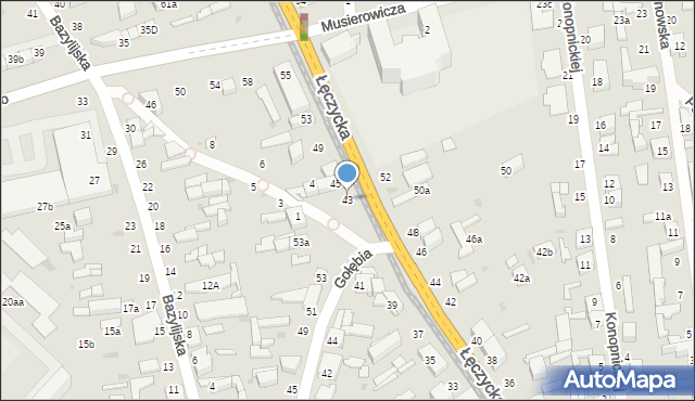 Zgierz, Łęczycka, 43, mapa Zgierz