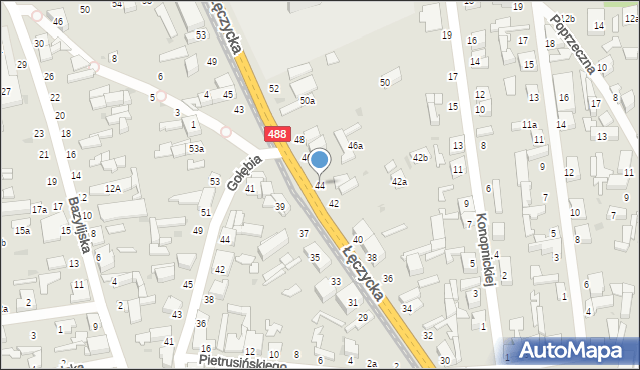 Zgierz, Łęczycka, 44, mapa Zgierz