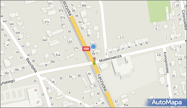 Zgierz, Łęczycka, 54, mapa Zgierz