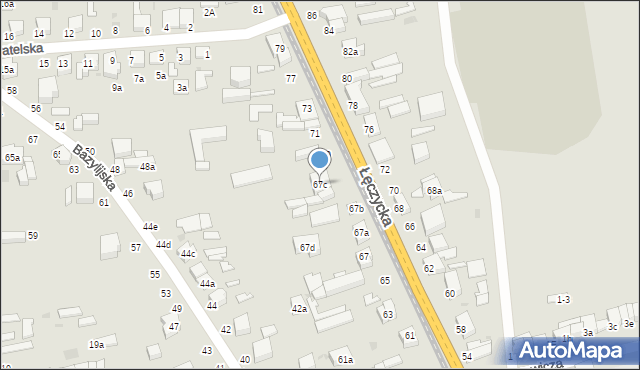 Zgierz, Łęczycka, 67c, mapa Zgierz
