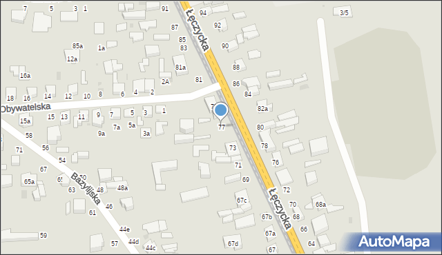 Zgierz, Łęczycka, 77, mapa Zgierz