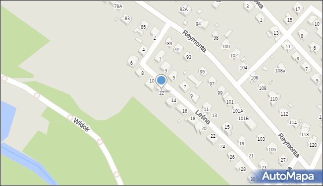 Zgorzelec, Leśna, 12, mapa Zgorzelec