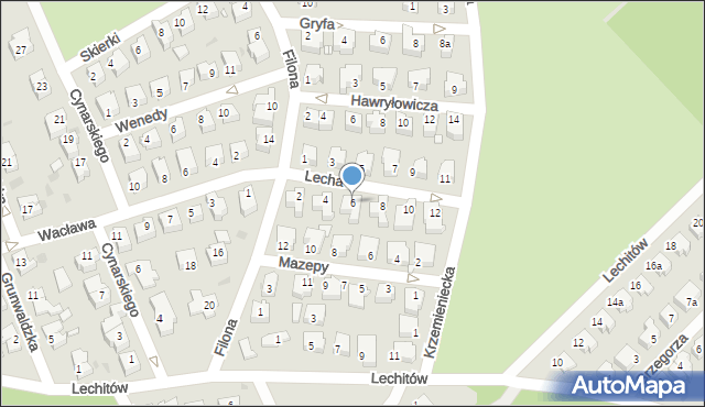 Zielona Góra, Lecha, 6, mapa Zielona Góra