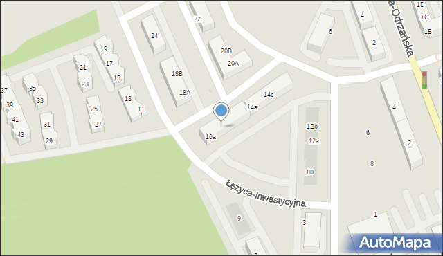 Zielona Góra, Łężyca-Inwestycyjna, 16c, mapa Zielona Góra
