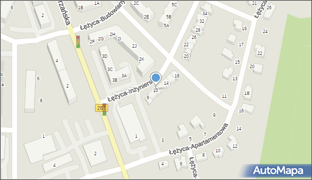 Zielona Góra, Łężyca-Inżynierska, 10, mapa Zielona Góra