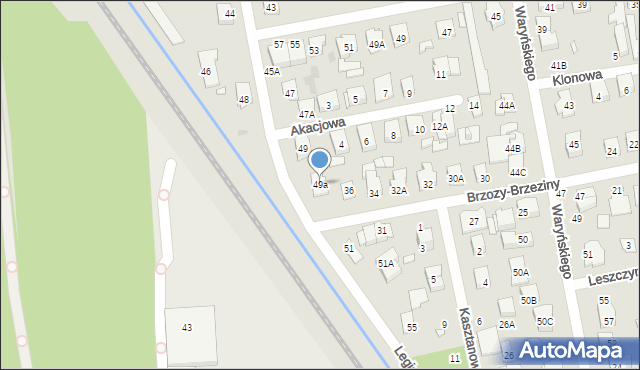 Zielonka, Legionów, 49a, mapa Zielonka