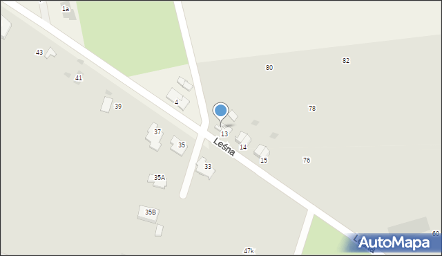 Złotów, Leśna, 13a, mapa Złotów