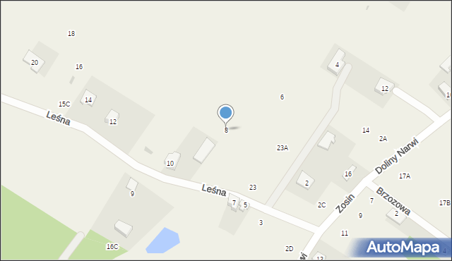 Zosin, Leśna, 8, mapa Zosin