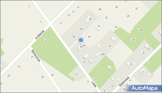 Adamowizna, Lisia, 14, mapa Adamowizna