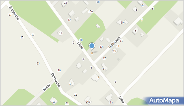 Adamowizna, Lisia, 8, mapa Adamowizna