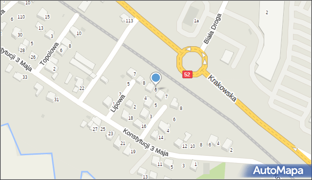 Andrychów, Lipowa, 6, mapa Andrychów