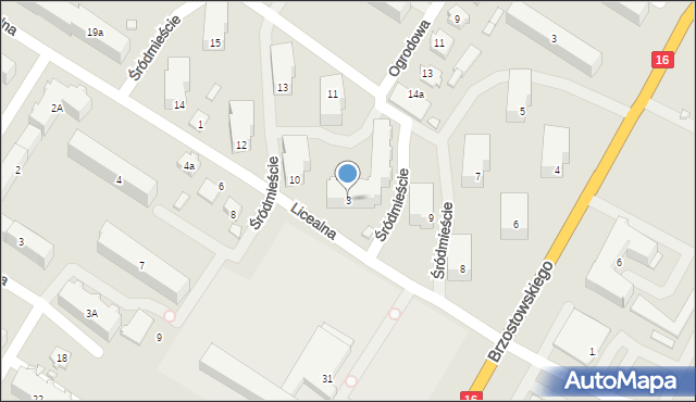 Augustów, Licealna, 3, mapa Augustów