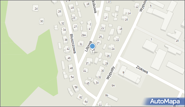 Augustów, Liliowa, 33, mapa Augustów