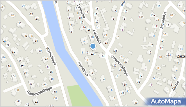 Augustów, Limanowskiego Bolesława, 22A, mapa Augustów