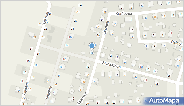 Babiak, Lipcowa, 16, mapa Babiak