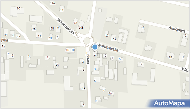 Baboszewo, Lipowa, 1, mapa Baboszewo