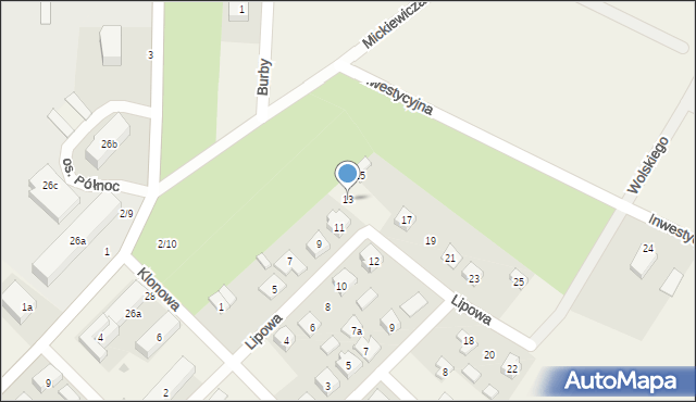 Bakałarzewo, Lipowa, 13, mapa Bakałarzewo
