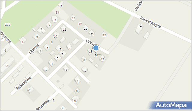 Bakałarzewo, Lipowa, 20, mapa Bakałarzewo