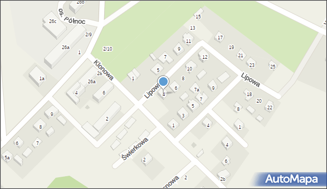 Bakałarzewo, Lipowa, 4, mapa Bakałarzewo